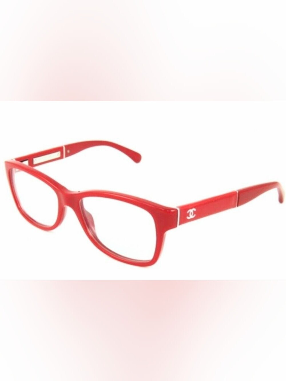 CHANEL Women's Red Eyeglass Frames w/Signature Logos & Face-A-Face Case